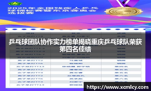 乒乓球团队协作实力榜单揭晓重庆乒乓球队荣获第四名佳绩